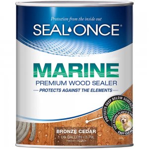 Seal-Once MARINE Waterproofing Wood Sealer, Bronze Cedar, 7624, 1 Gallon