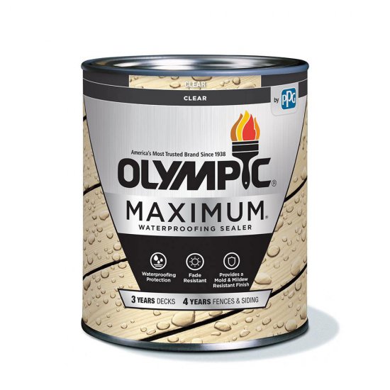 Olympic Maximum Wood Stain - Waterproofing Sealant - 1 Gallon, Ultra Clear - Click Image to Close