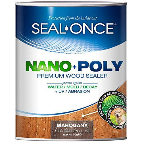 Seal-Once NANO+POLY Premium Wood Sealer, Mahogany, 7525, 1 Gallon