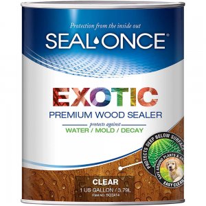 Seal-Once EXOTIC Premium Wood Sealer, Eco-friendly, Clear, 7414, 1 Gallon