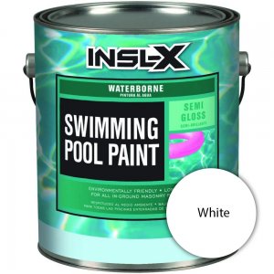 INSL-X by Benjamin Moore, Semi Gloss Waterborne Pool Paint, White, 1 Gallon