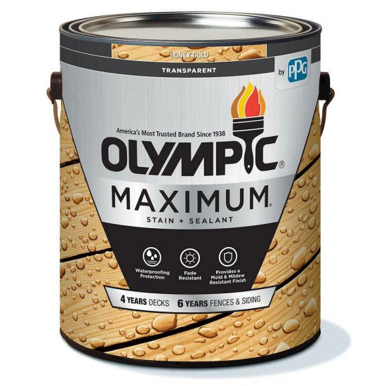 Olympic Maximum Wood Toner - Waterproofing Sealant - 1 Gallon, Honey Gold - Click Image to Close