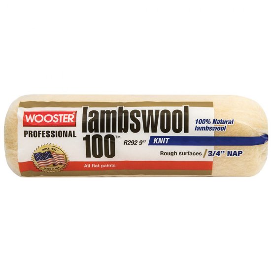 Wooster LAMBSWOOL 100™ 9" Roller Cover 3/4" Nap - Case of 10 - Click Image to Close