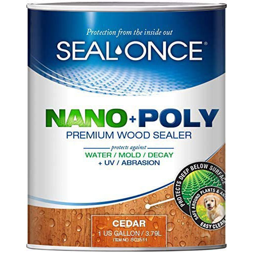 Seal-Once NANO+POLY Premium Wood Sealer, Cedar, 7523, 1 Gallon